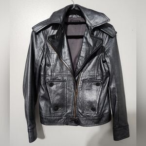 Theory Leather Jacket Size 2